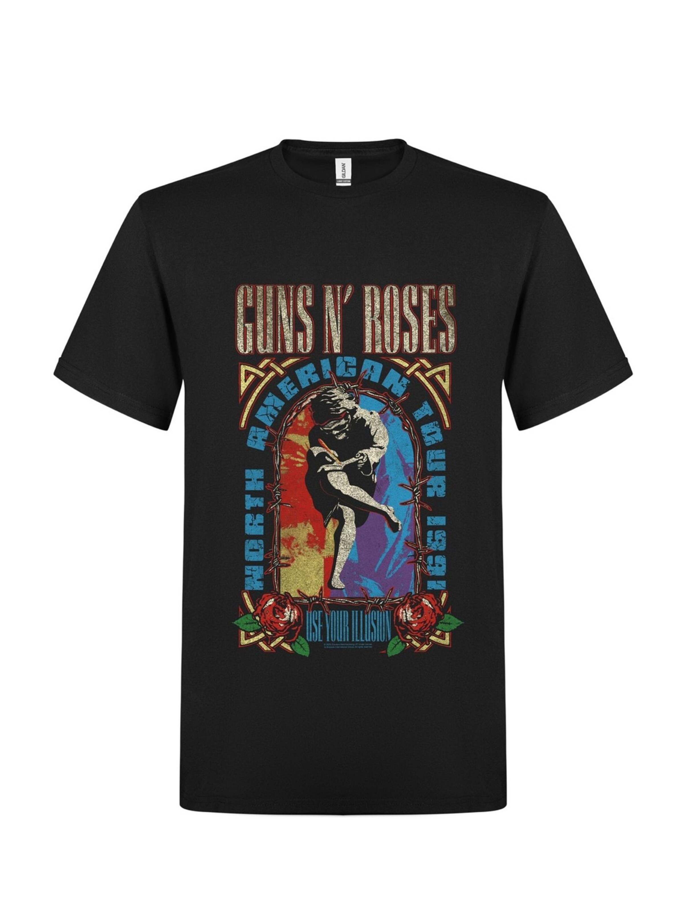 Maglietta 'Guns N´ Roses Use Your Illution album inspired T-Shirt' di GUNS N' ROSES in nero: frontale