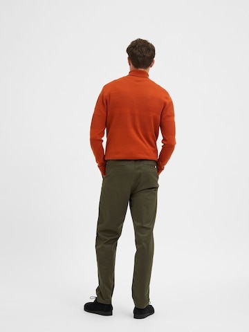 SELECTED HOMME Slimfit Chino hlače 'Repton' | zelena barva