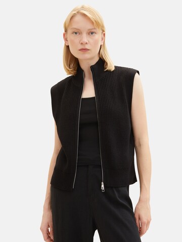 TOM TAILOR DENIM Knitted vest in Black