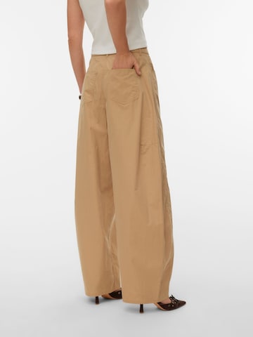 VERO MODA Wide Leg Hose 'VMJose' in Braun