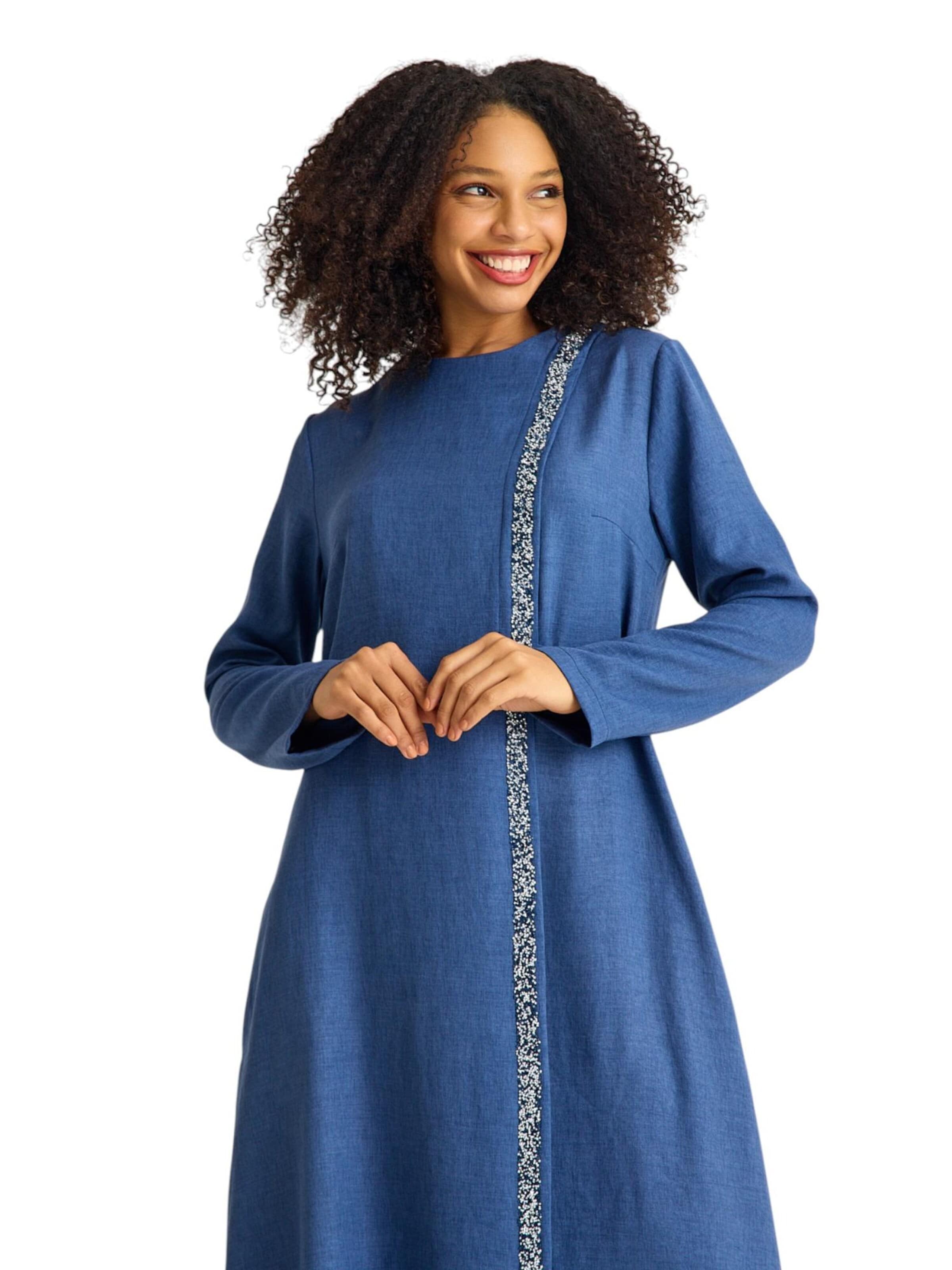 fashionshowcase Dress 'Leila-Ferace' in Blue