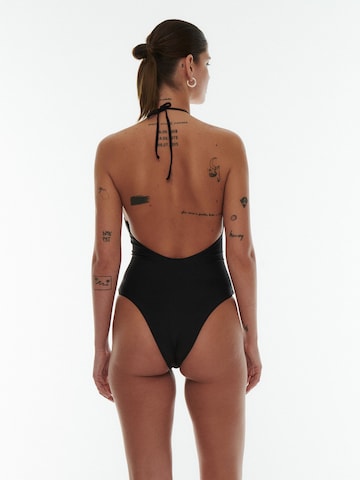 ABOUT YOU x Laura Giurcanu Triangle Swimsuit 'Valentina' in Black