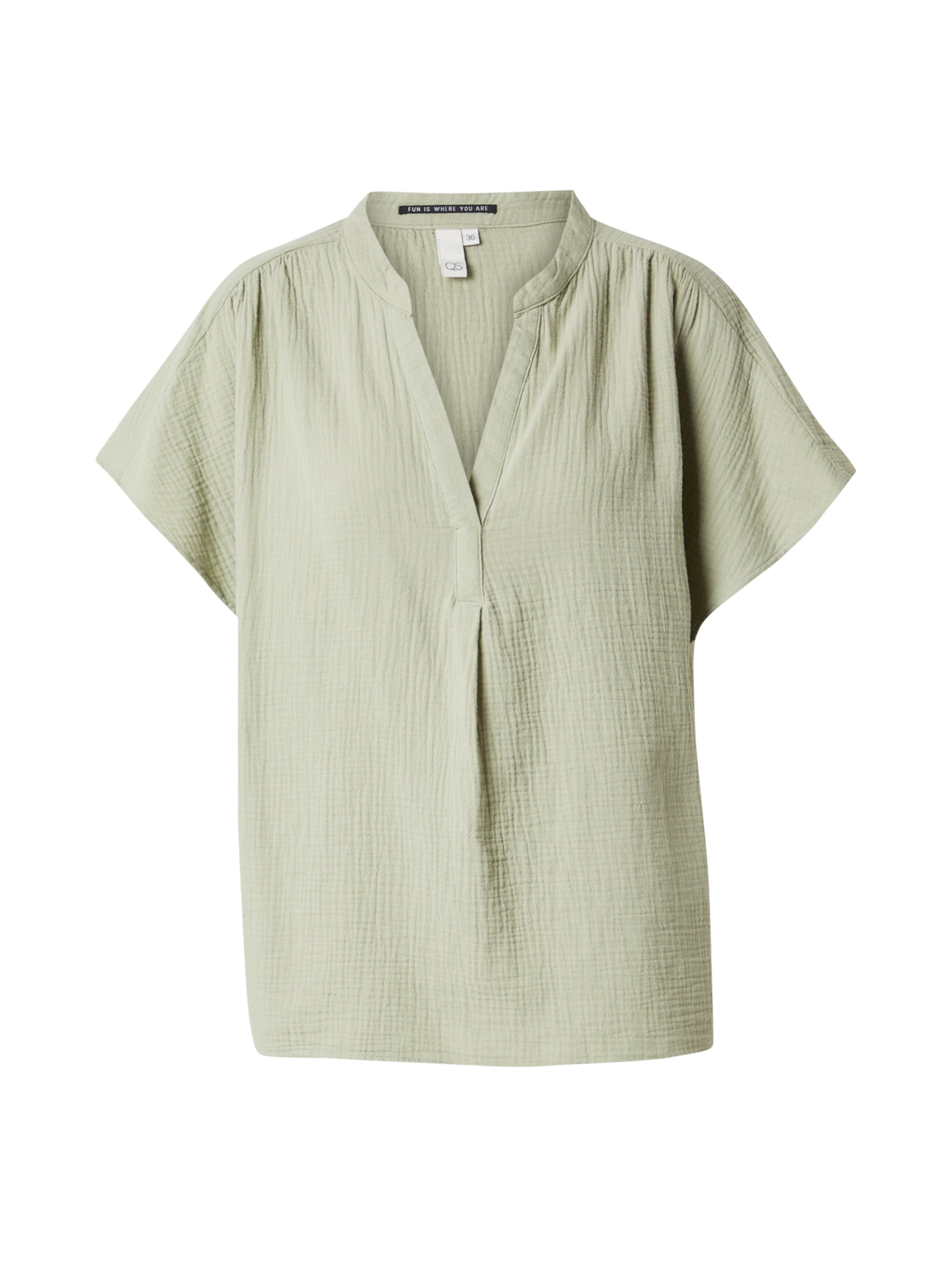 QS Blouse in Groen: voorkant