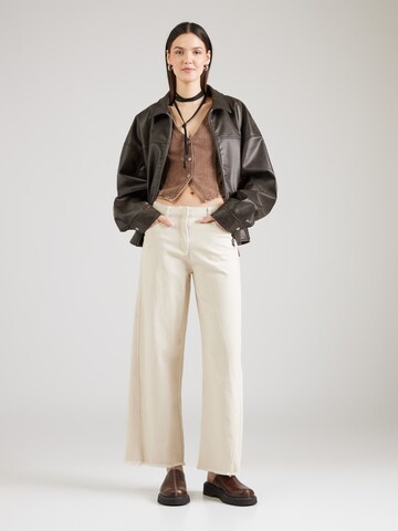 Wide leg Pantaloni di WEEKDAY in bianco