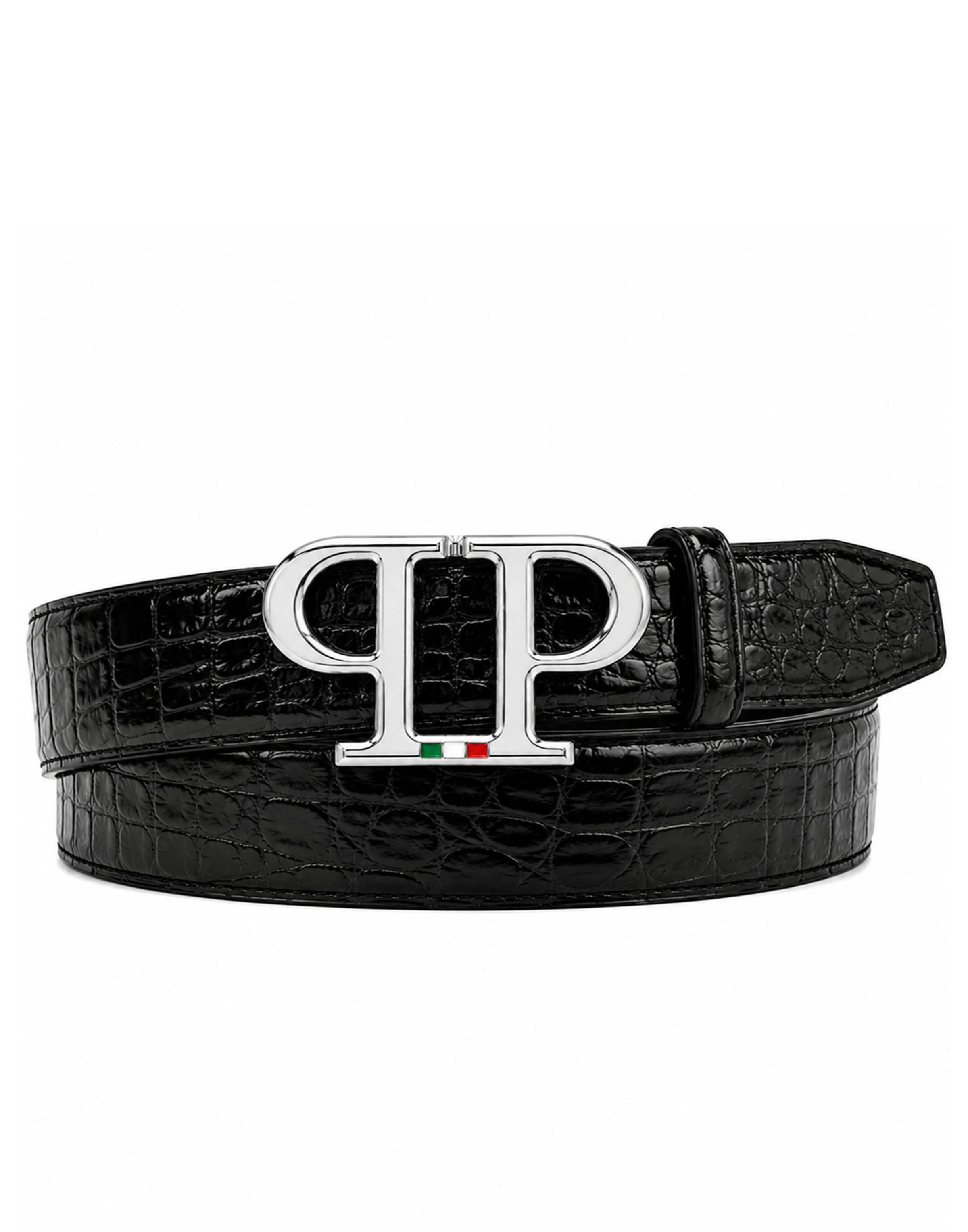 Philipp Plein - Cinturón en negro: frente