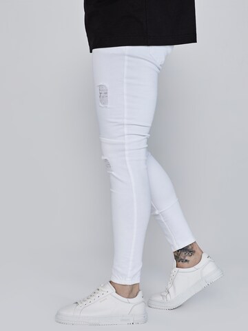 SikSilk Slimfit Jeans in Weiß