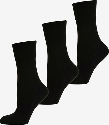 ELBEO Socks ' 3er-Pack Sensitive Bamboo ' in Black: front