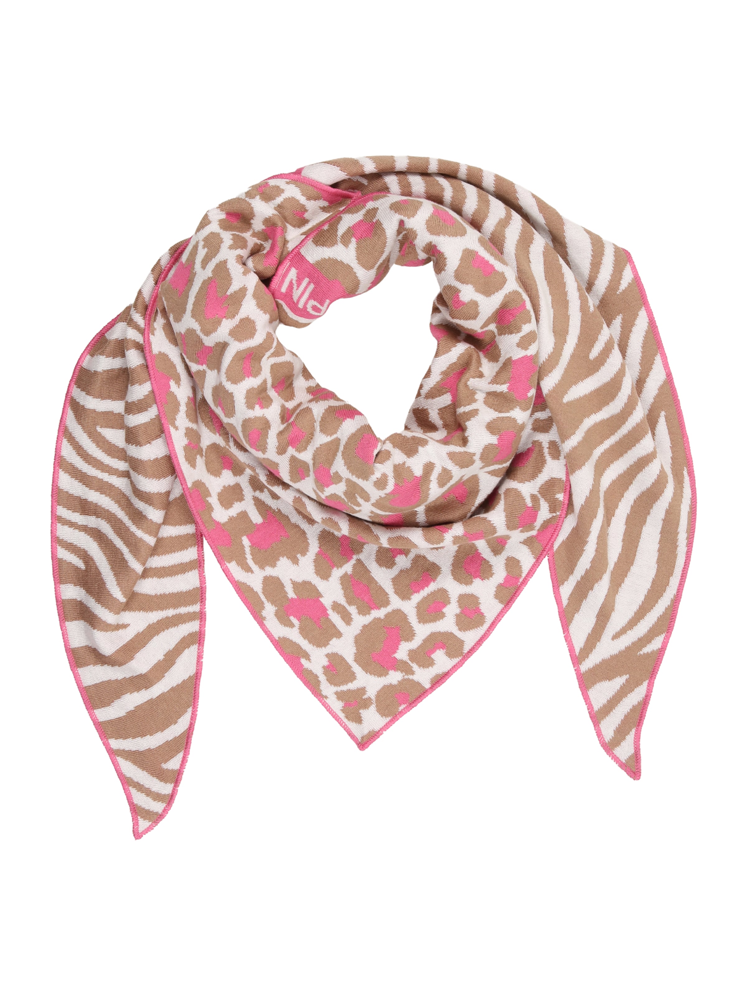 Zwillingsherz Tørklæde 'Love Is Love' i beige: forside