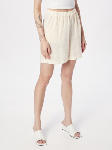 MOS MOSH Wide leg Broek in Beige: voorkant