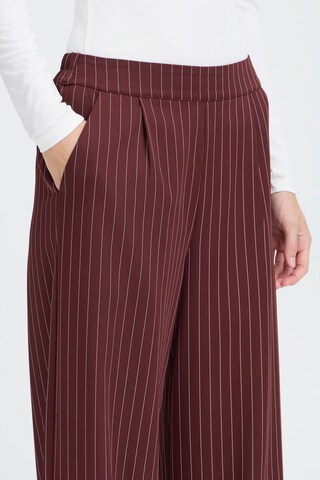 ICHI Loose fit Pleat-front trousers 'IHHally' in Red