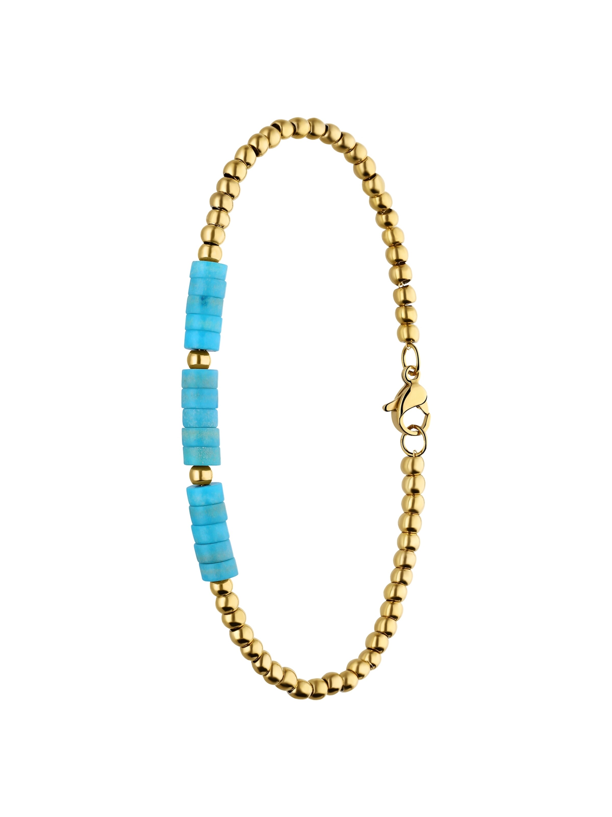 Lucardi Armband 'Naturstein' in Goud: voorkant