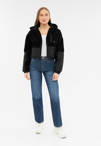 Johnny Urban Cropped Fleecejacke 'Carey' in Schwarz