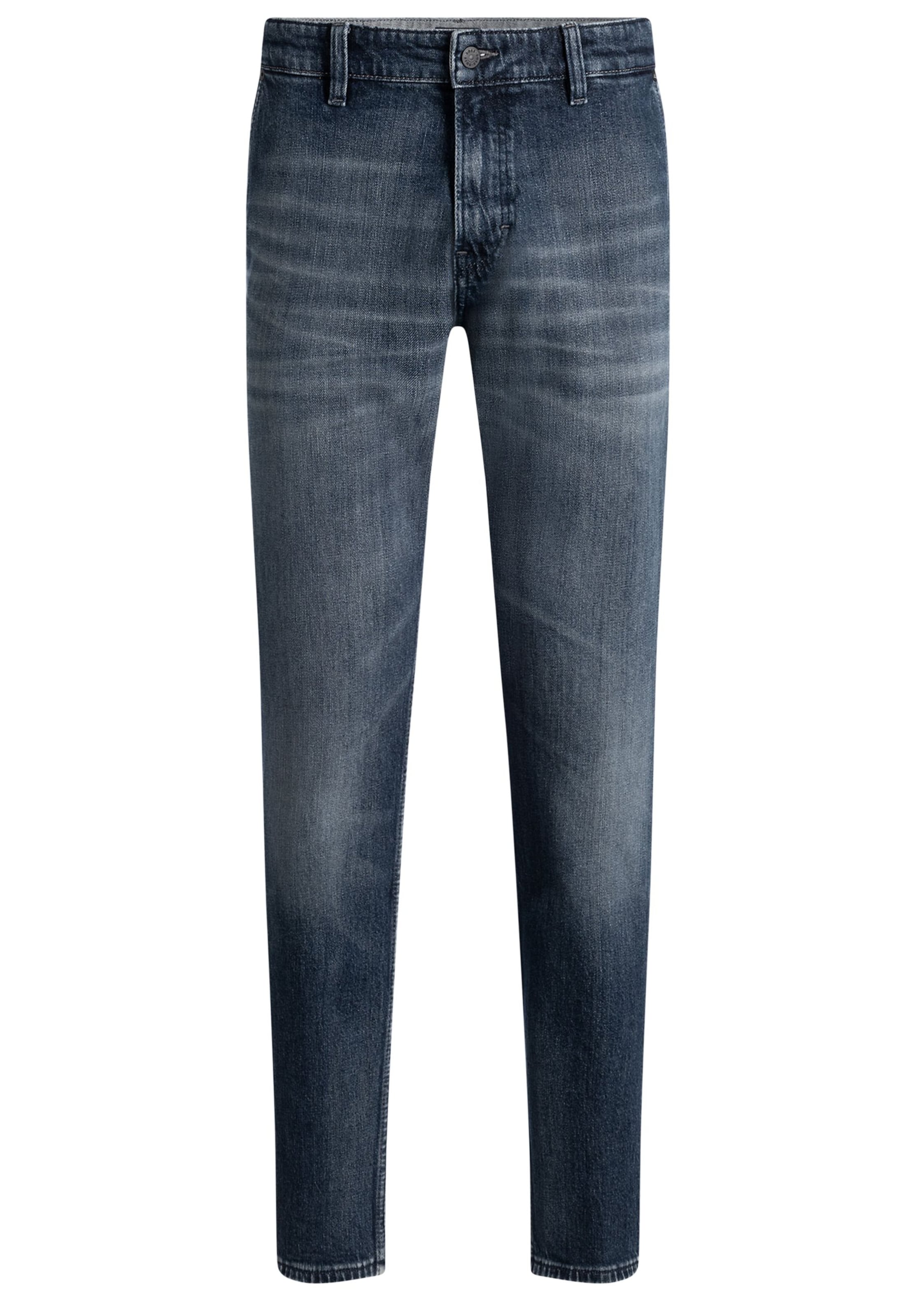 BOSS Tapered Jeans ' Onyx' in Blau: Vorderseite