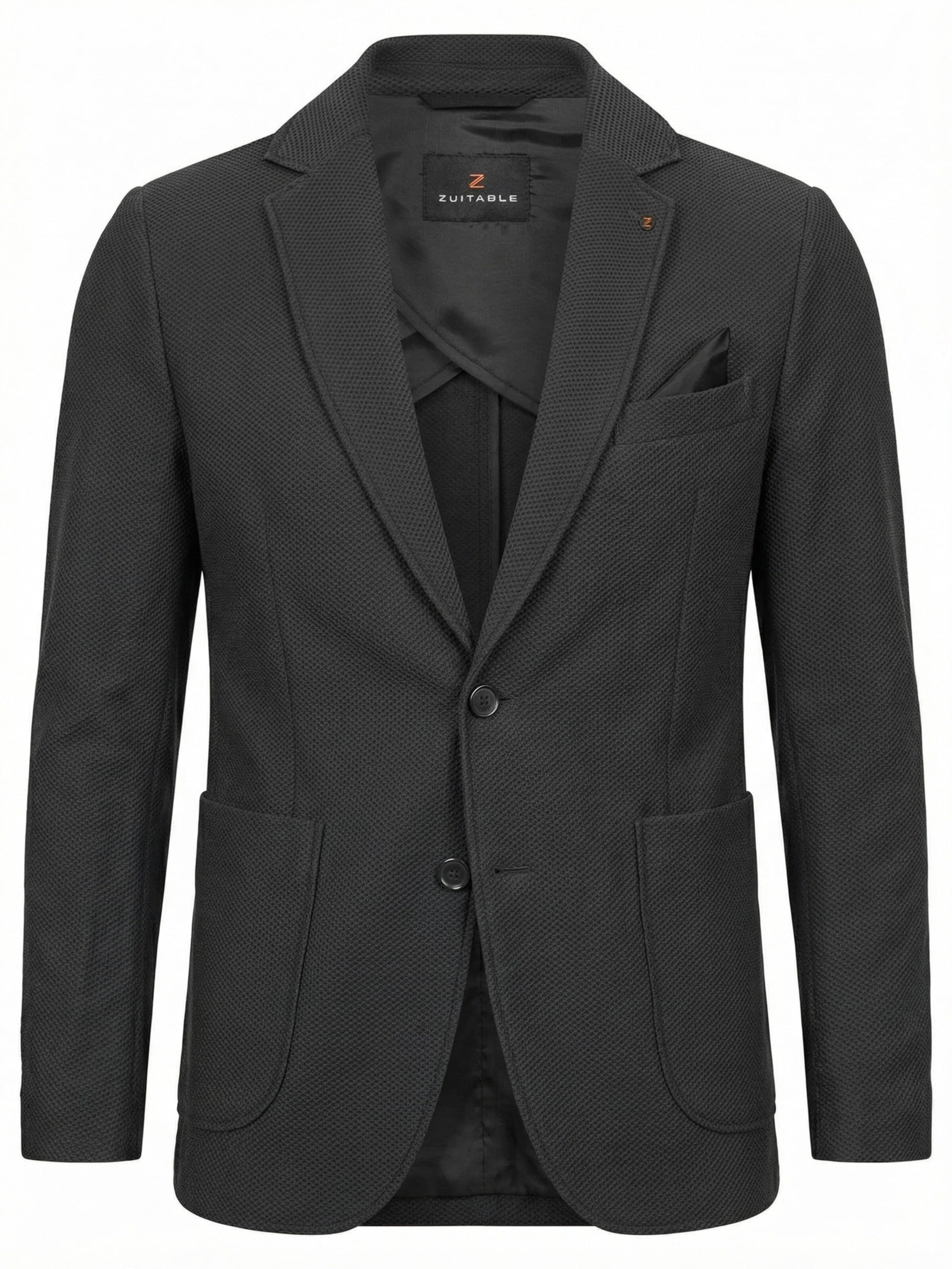Zuitable Slim fit Suit Jacket 'DiBob' in Black: front