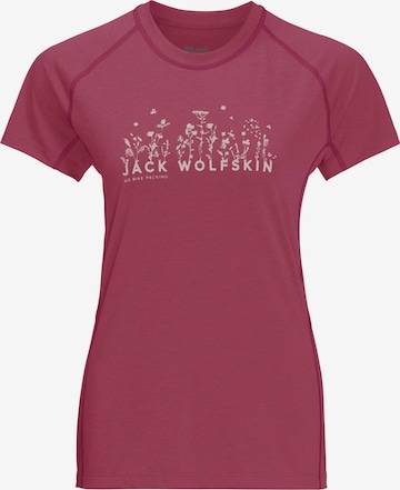 T-shirt JACK WOLFSKIN en rouge : devant
