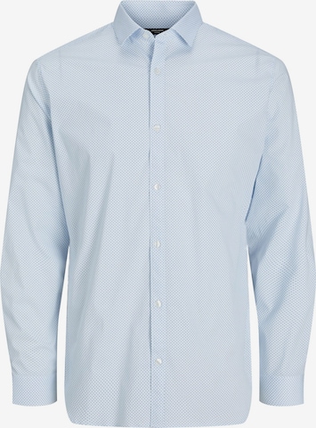 Jack & Jones Plus Comfort fit Button Up Shirt in Blue: front