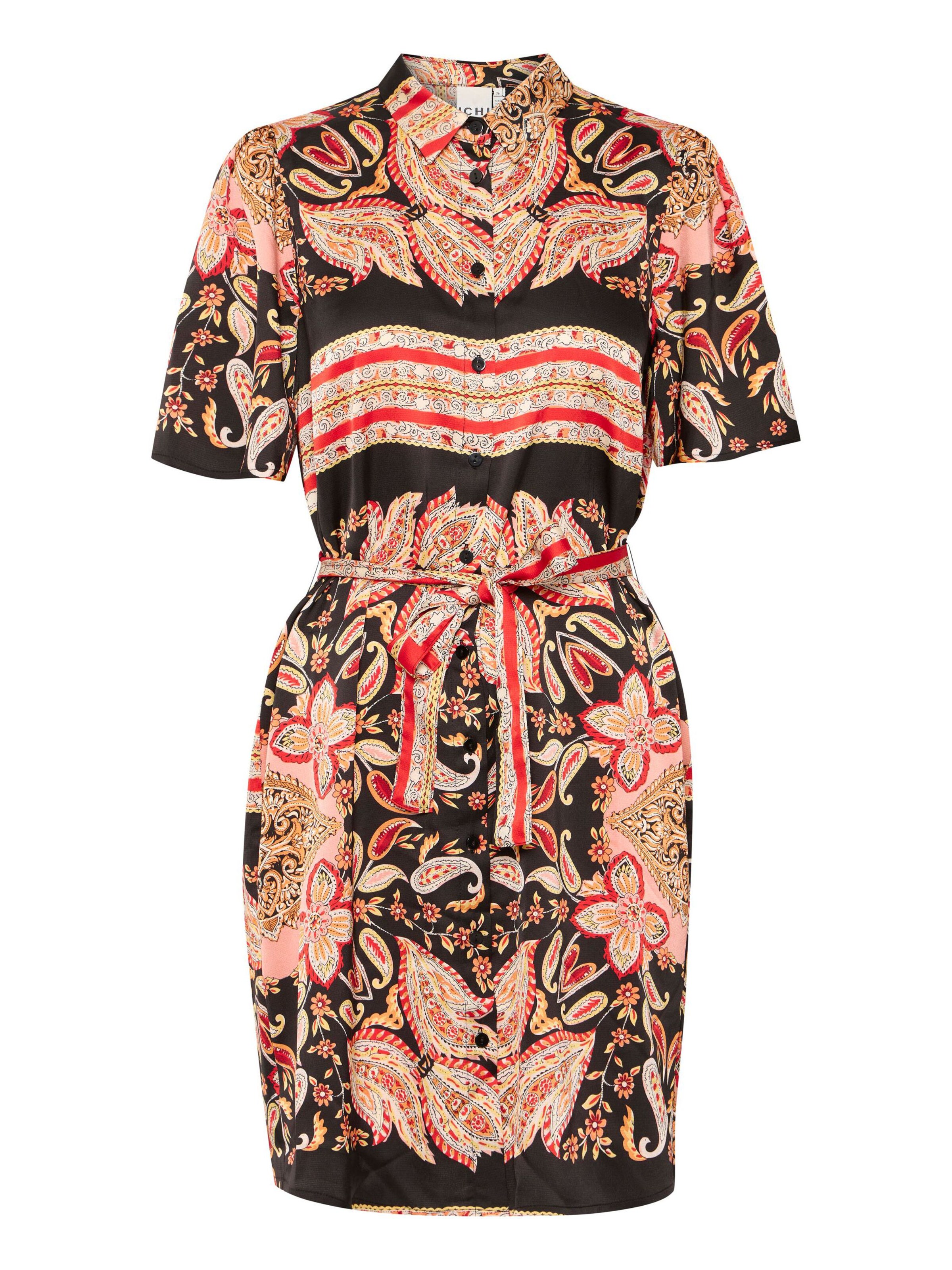 Robe ' BRIGITTE ' ICHI en mélange de couleurs : devant