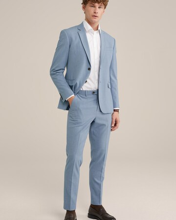 WE Fashion Slimfit Hlače na rob | modra barva
