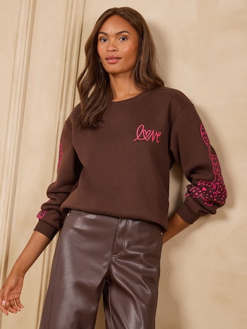 love & roses Sweatshirt in Bruin