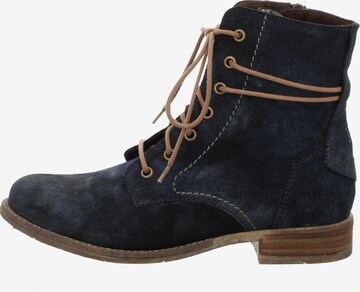 JOSEF SEIBEL Lace-Up Ankle Boots 'Sienna' in Blue: front