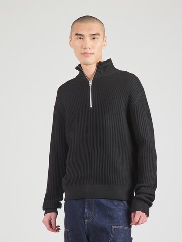 JACK & JONES Свитер 'JCOGRID' в Черный: спереди