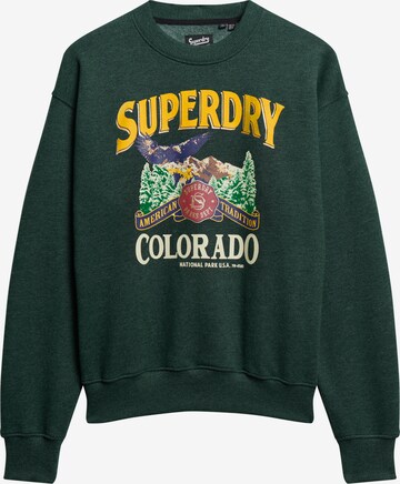 Superdry Sweatshirt 'Travel Souvenir' in Groen: voorkant