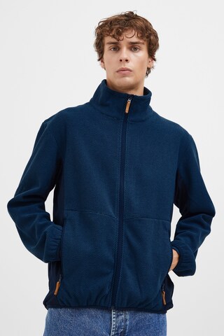 North Bend Fleece Jacket 'Helgo' in Blue: front