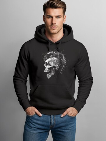 Neverless Sweatshirt 'Punk Skull' in Black