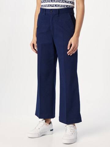Polo Ralph Lauren Wide leg Παντελόνι με τσάκιση σε μπλε: μπροστά