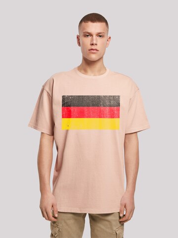 T-Shirt 'Germany Deutschland Flagge distressed' F4NT4STIC en beige : devant