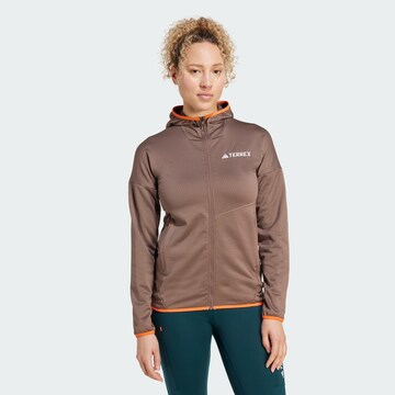 Veste en polaire fonctionnelle 'Xperior' ADIDAS TERREX en marron : devant