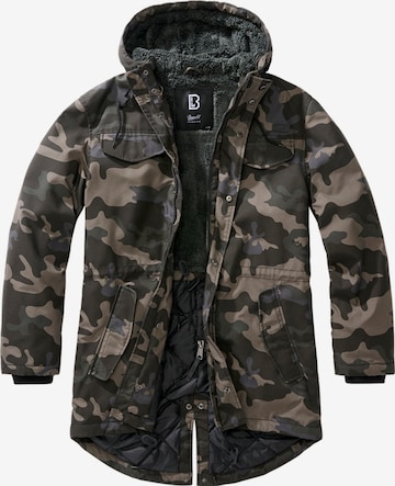 Brandit Between-seasons parka 'Marsh Lake' in Green: front