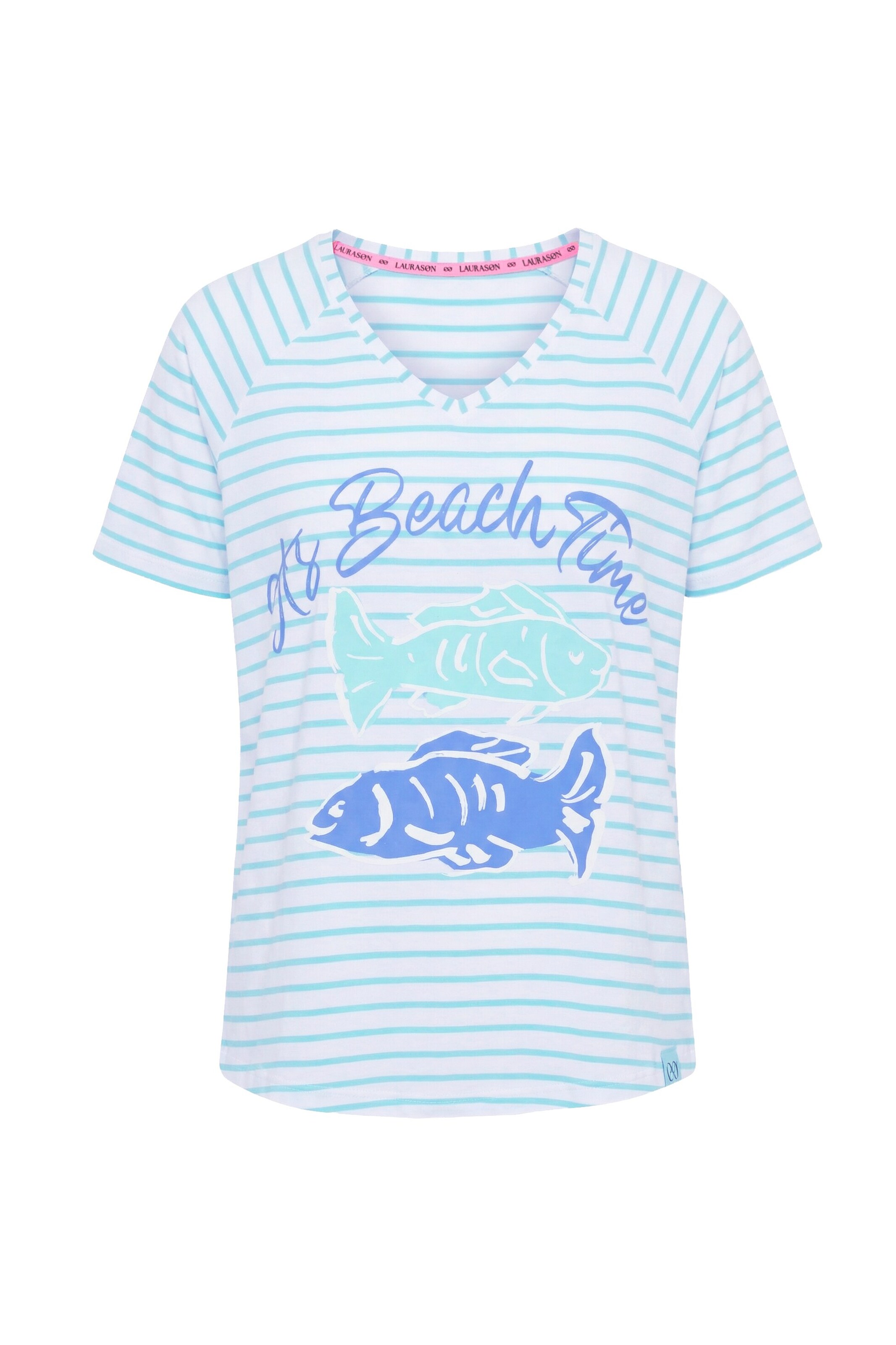 LAURASØN Shirt in hellblau / mint / weiß, Produktansicht