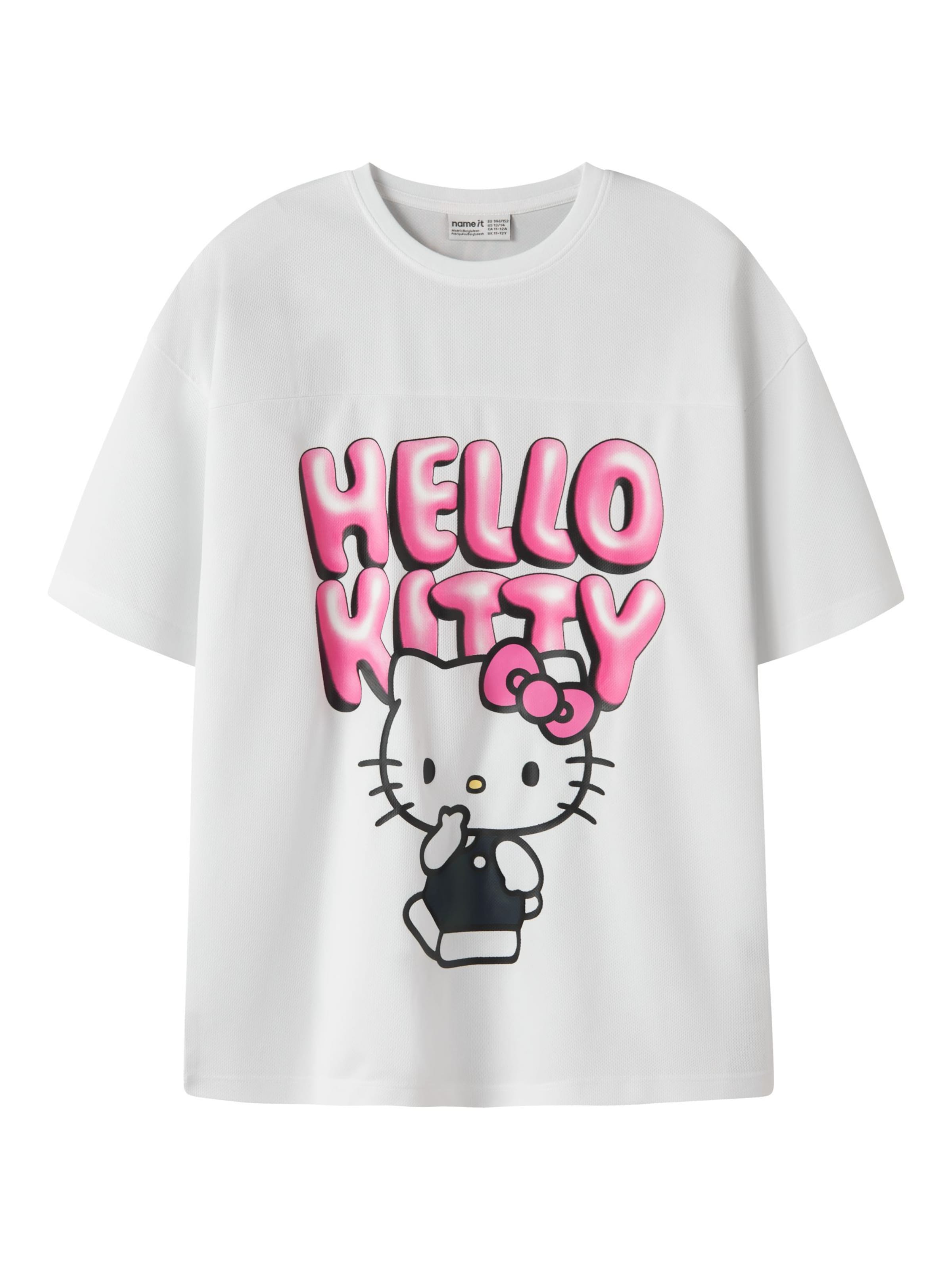 NAME IT - Camiseta 'NKFFoba Hello Kitty' en blanco: frente