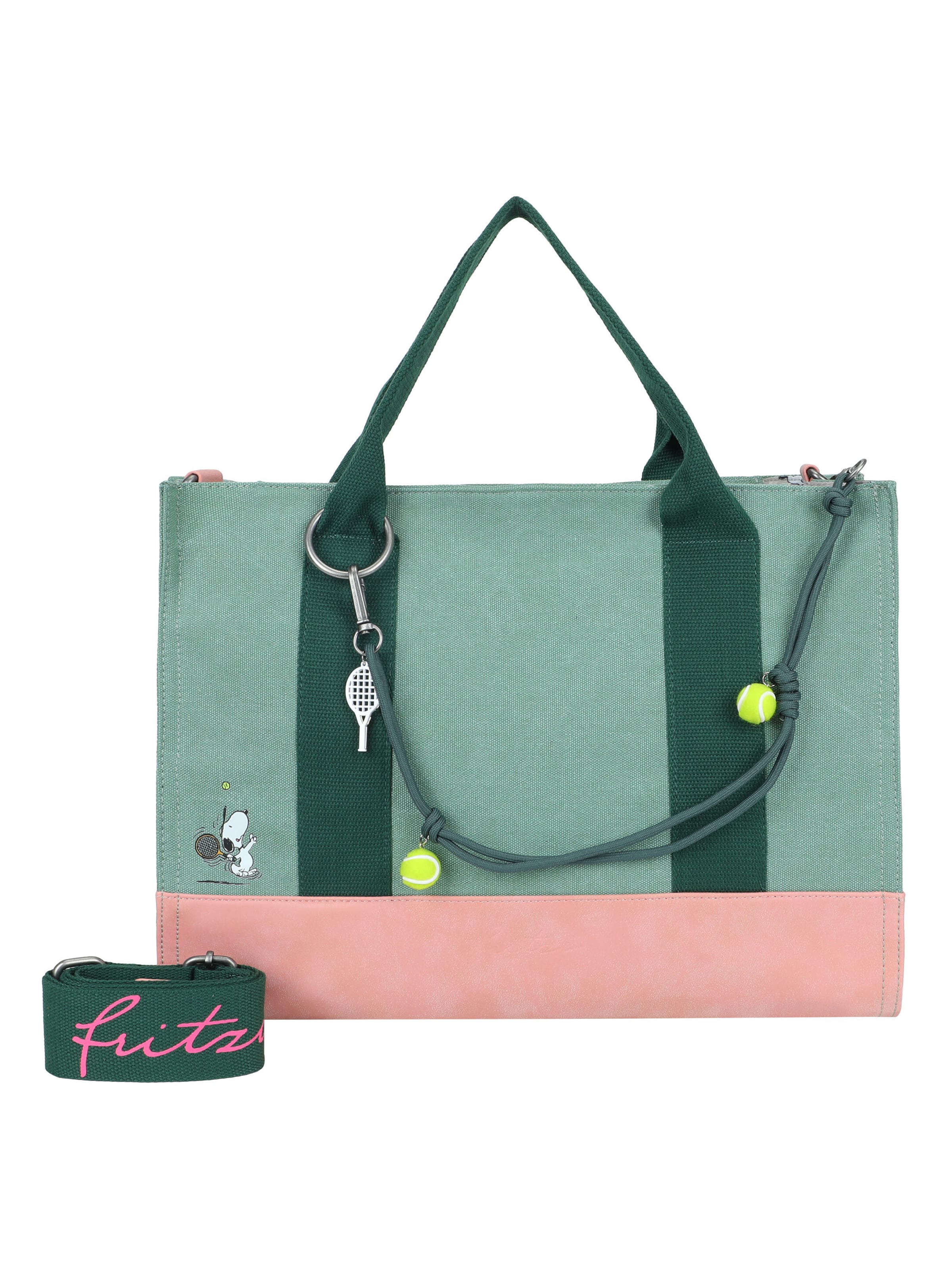 Fritzi aus Preußen Tasche 'PeanutsTM x fritzi Tote Matchball' in Grün: Vorderseite
