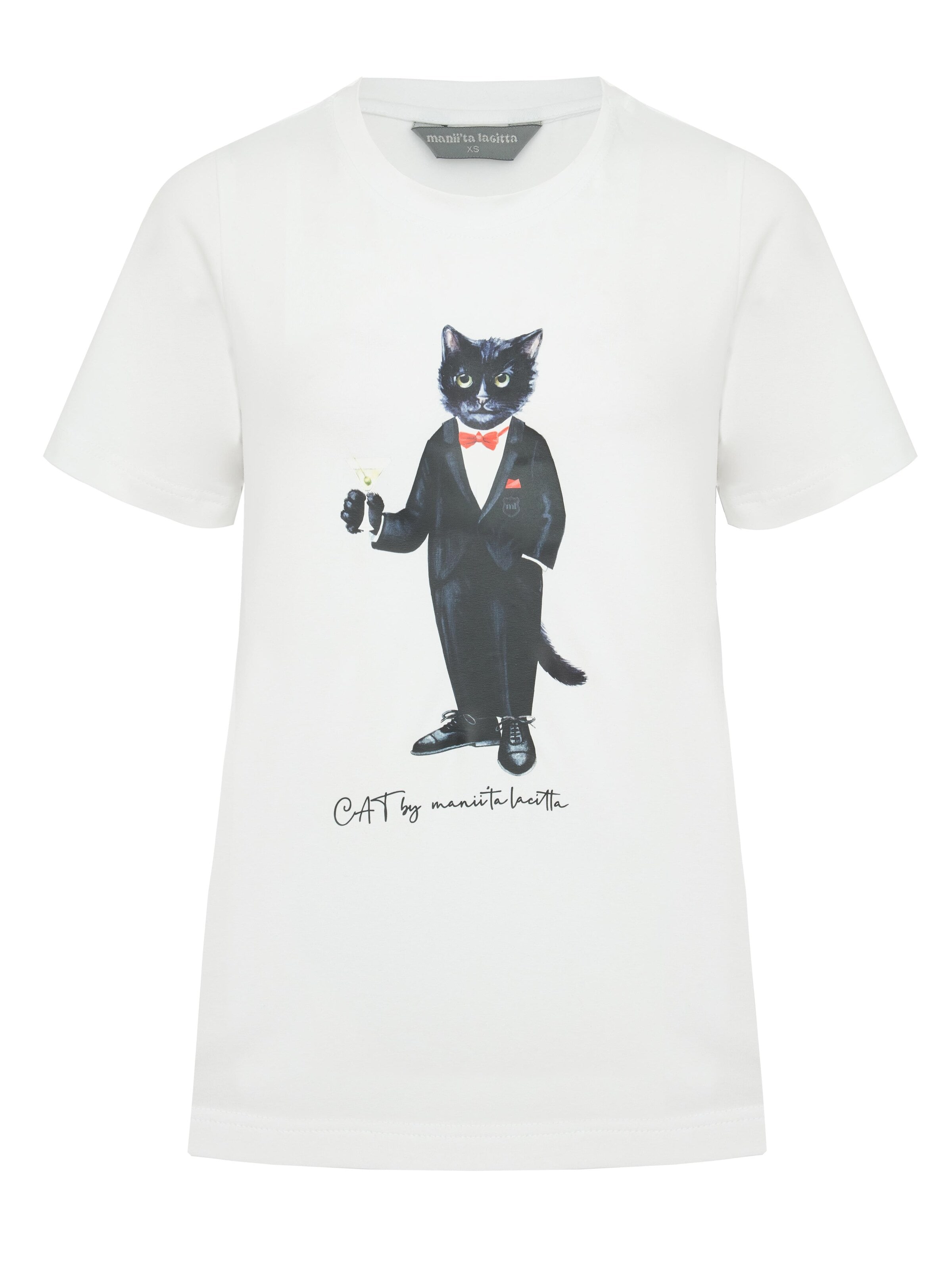 Cat e Lolette Majica 'Dandy Cat' | bela barva: sprednja stran