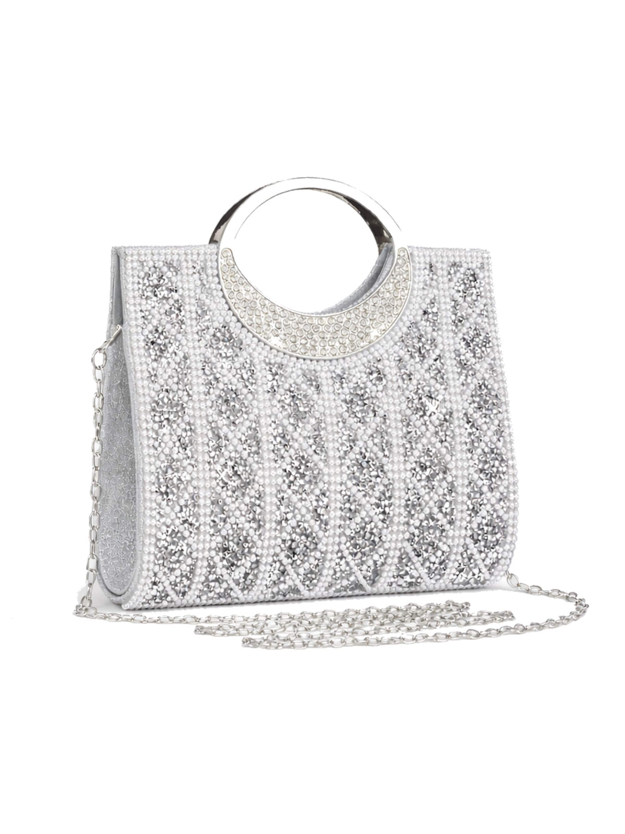 Tomshop24-7 Clutch 'Kim' in Silver: front