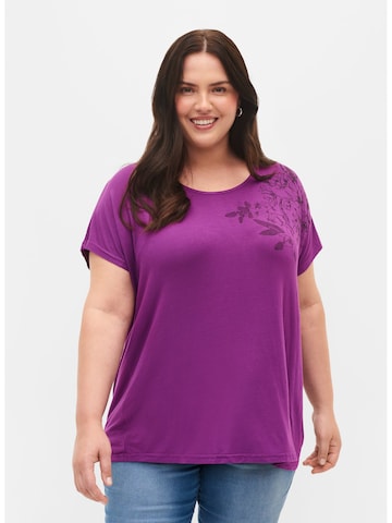 Zizzi - Camiseta 'Tora' en lila: frente