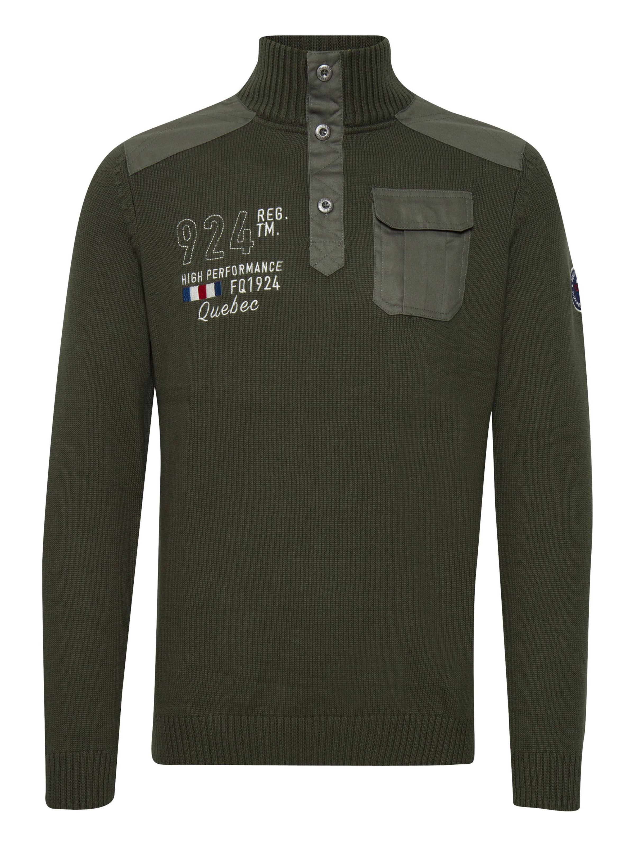 FQ1924 Trui 'FQErlong' in Groen: voorkant