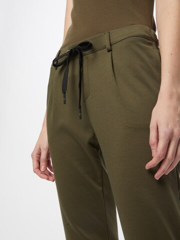 ESPRIT Zúžený Kalhoty se sklady v pase – zelená