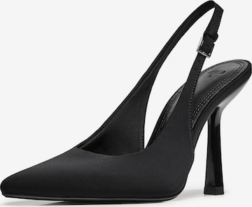 BershkaCipele s potpeticom i otvorenom petom - crna boja: prednji dio