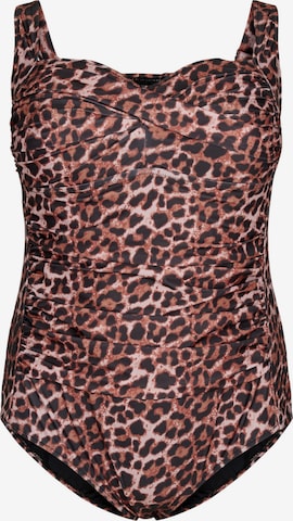 Maillot de bain 'SZAGREB' Swim by Zizzi en marron : devant