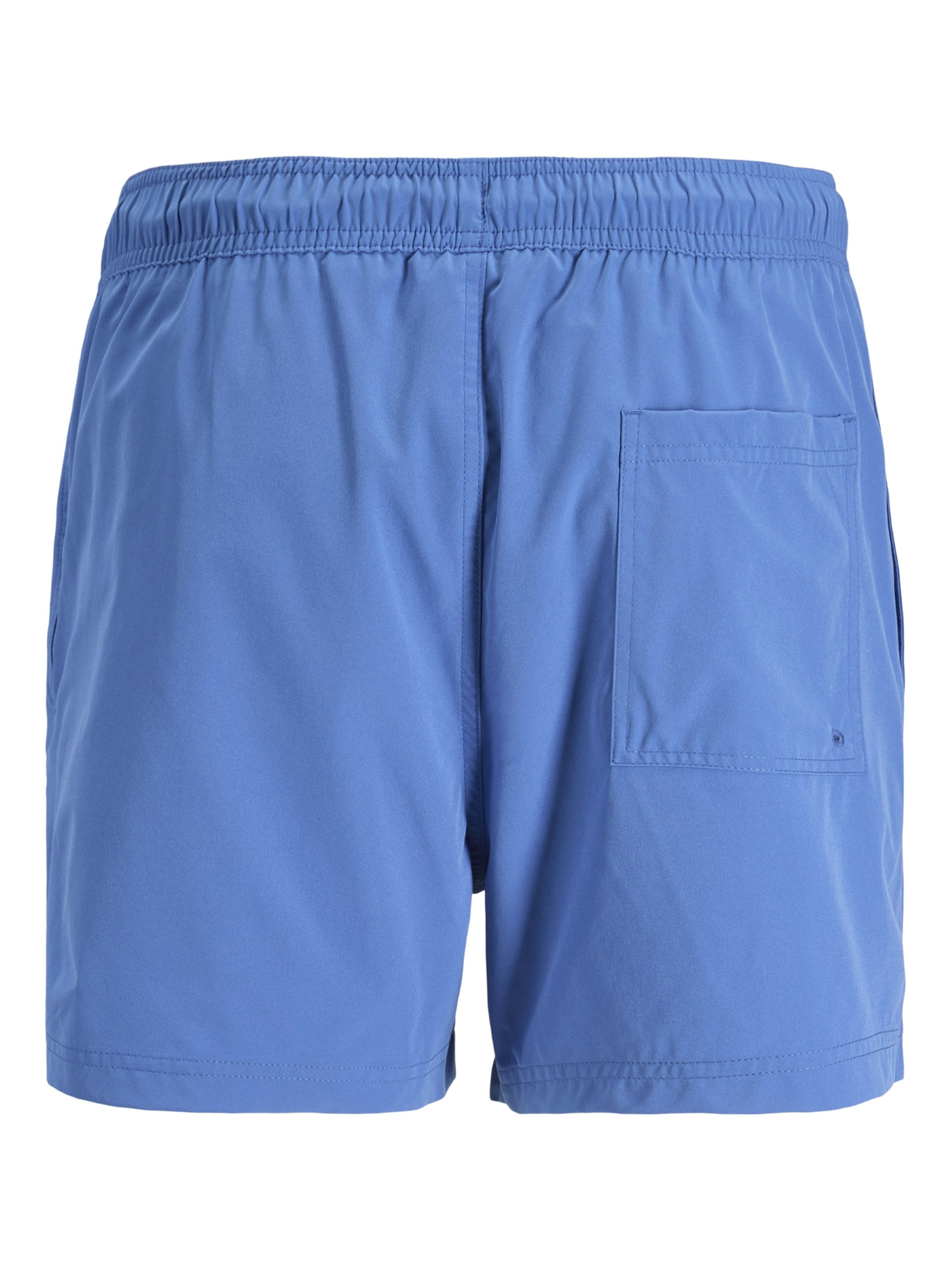 JACK & JONES Zwemshorts 'Jack & Jones Heren Zwemshort JPSTMAUI TROPIC Effen' in Blauw
