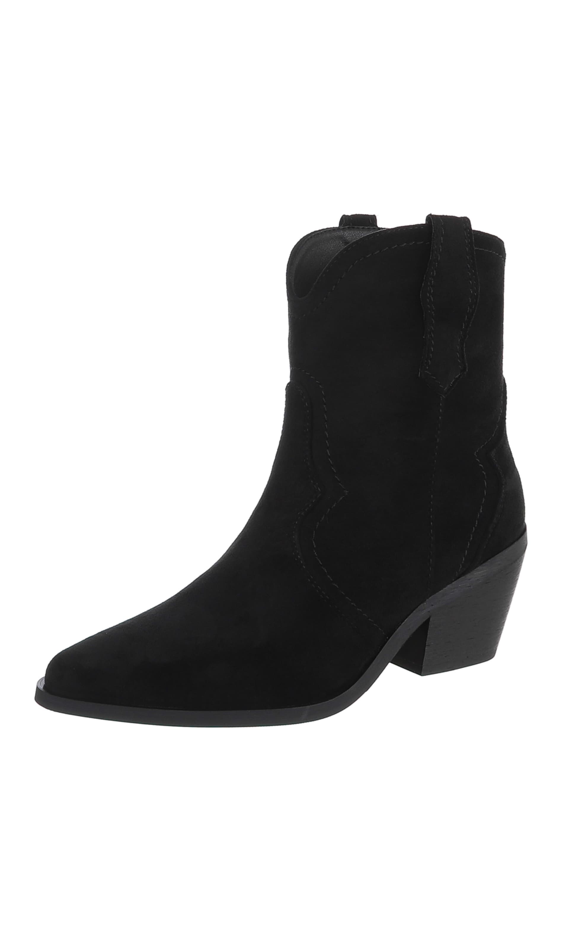 Ital-Design Stiefelette in Schwarz: Vorderseite