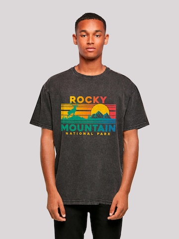 T-Shirt 'US National Parks Rocky Mountain Sunset' F4NT4STIC en noir : devant