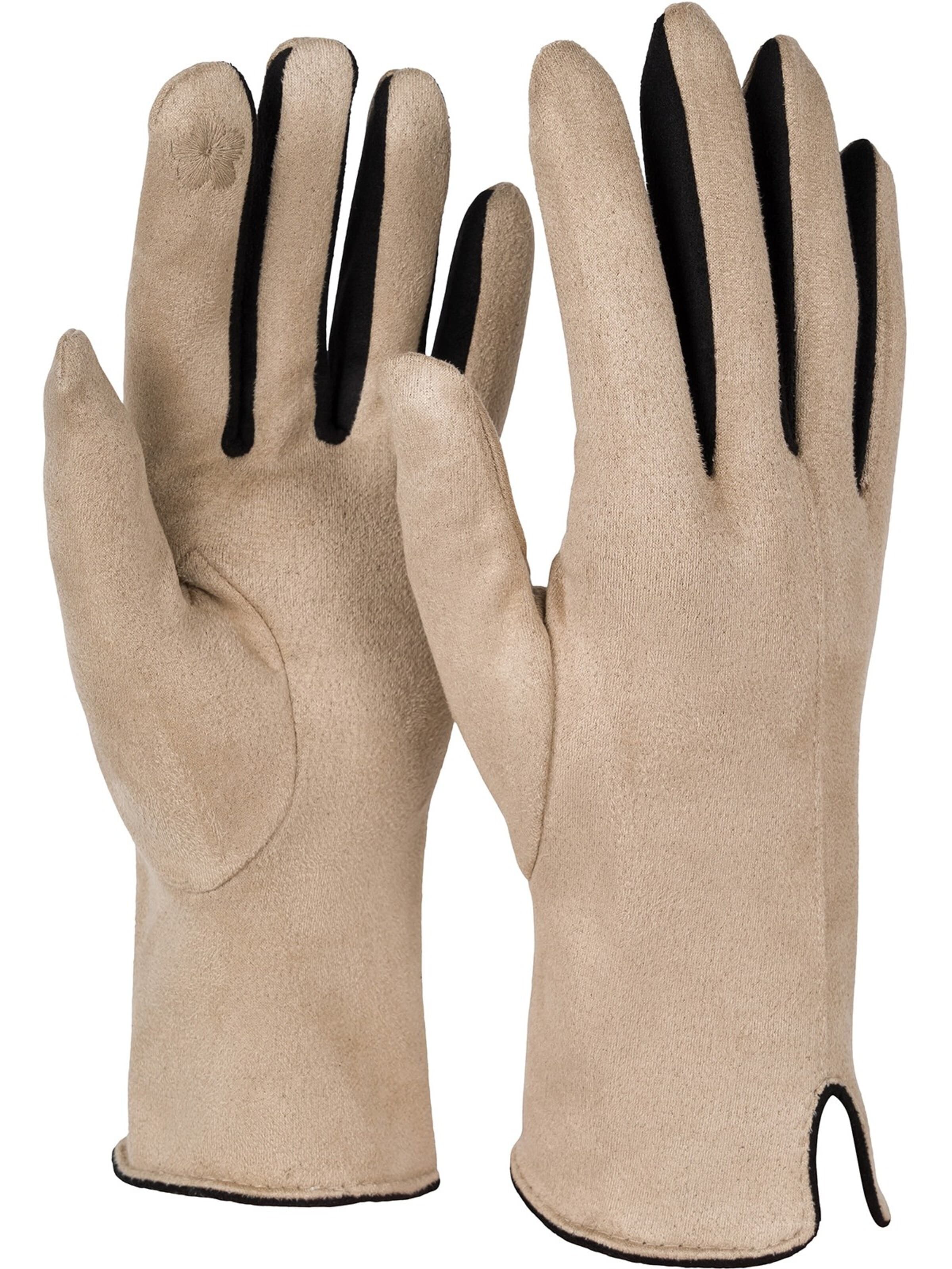 styleBREAKER Fingerhandschuhe 'Touchscreen Handschuhe Kontrast'‌‌‌‌‌‌‌‌‌ in XS-XL in beige, Produktansicht