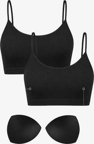 WENOR - Bustier Sujetador deportivo en negro: frente