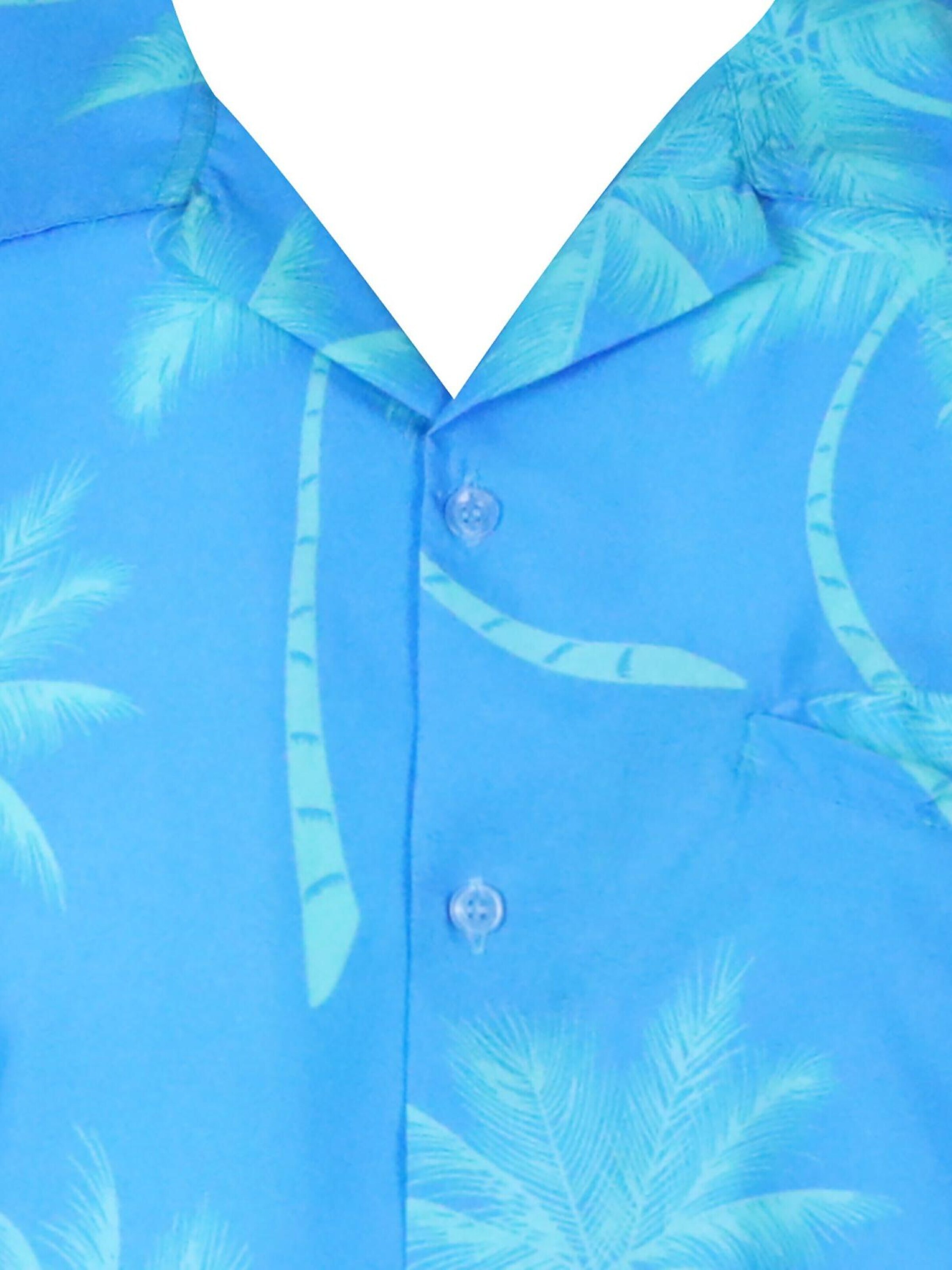 King Kameha Shirt 'Palmshadow' in Blauw