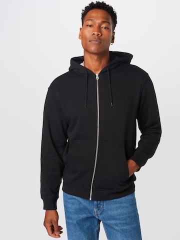 WEEKDAY Sweat jacket in Black: front