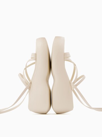 Bershka Strap Sandals in Beige